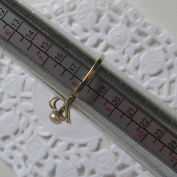 Pearl Ring, 585 (14K) Gold, Vintage, 5mm - Picture 8 of 8